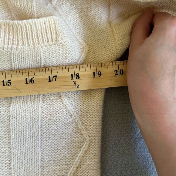 Vintage J. Christopher Medium Collared Sweater Wool Knit Cream Ivory - Picture 6 of 12